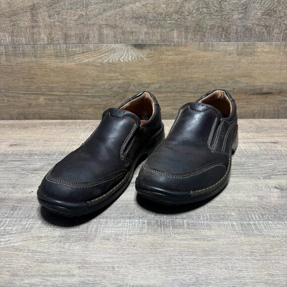 Ecco Fusion Brown Leather Loafers Men's Size EU 46 - Picture 1 of 6